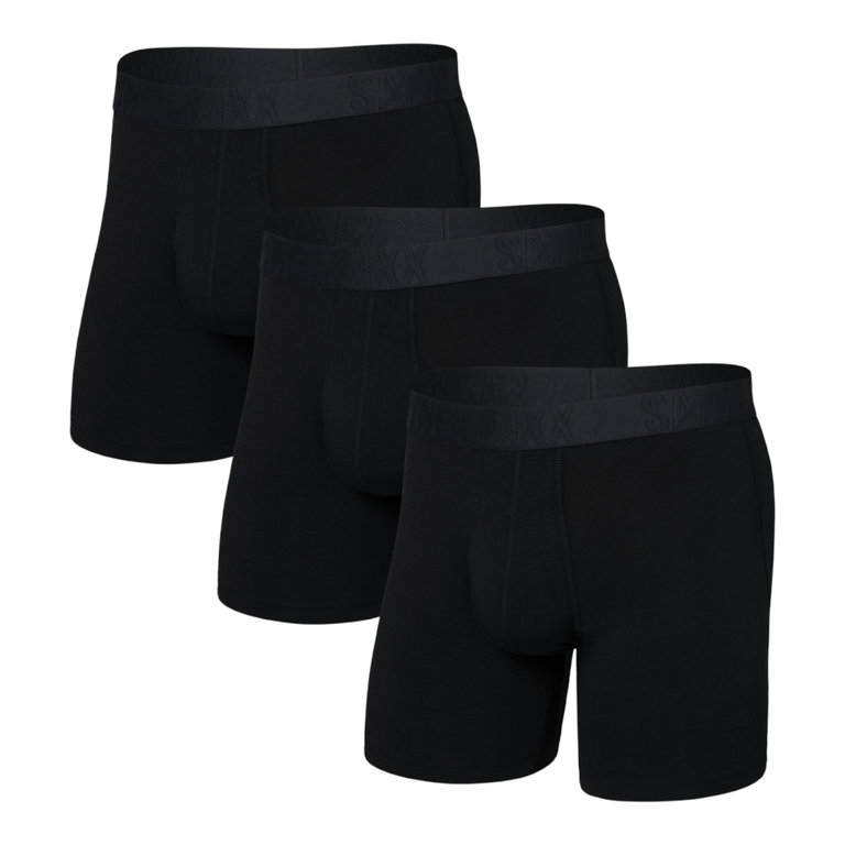 SAXX Boxershorts Droptemp Cooling Cotton Boxer Brief Fly black men's - 3 pieces